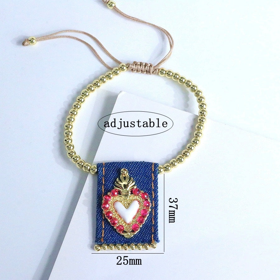 Wholesale Copper bead heart-shaped bracelet