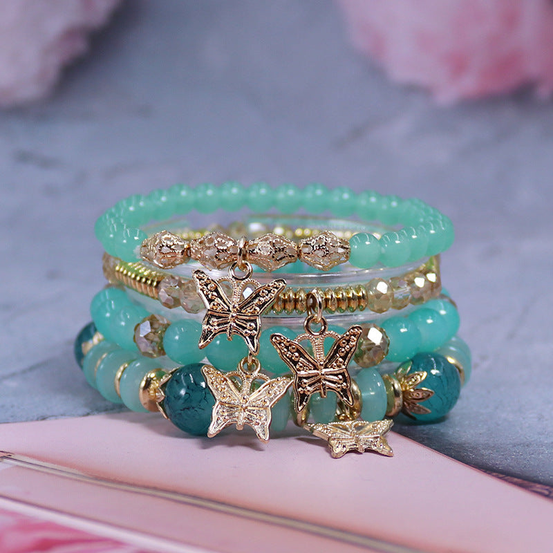 Wholesale Bohemian Multi-layered Butterfly Crystal Bracelet ACC-BT-NaiHong011