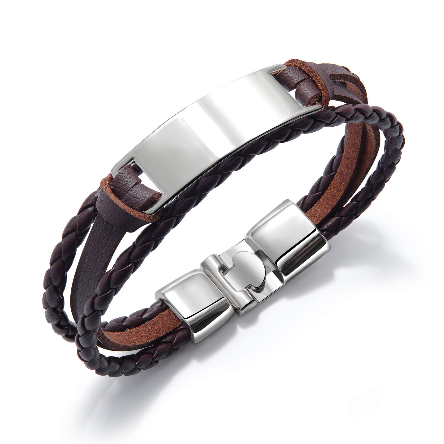 Wholesale Multi-layer Braided Hip Hop Glossy Bracelet ACC-BT-OPK009