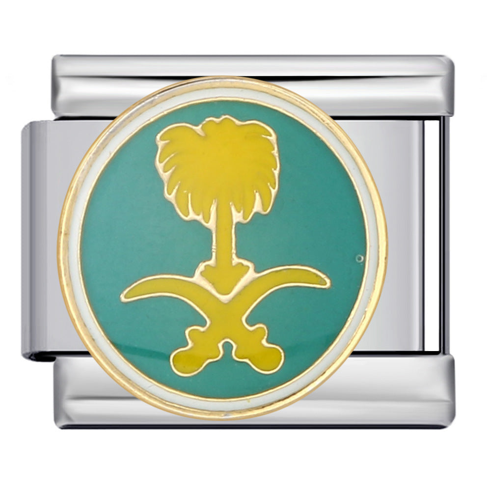 Wholesale Italian Charm Bracelet 9mm DIY Splicing Removable Arabic Culture Stainless Steel Composable Bracelet