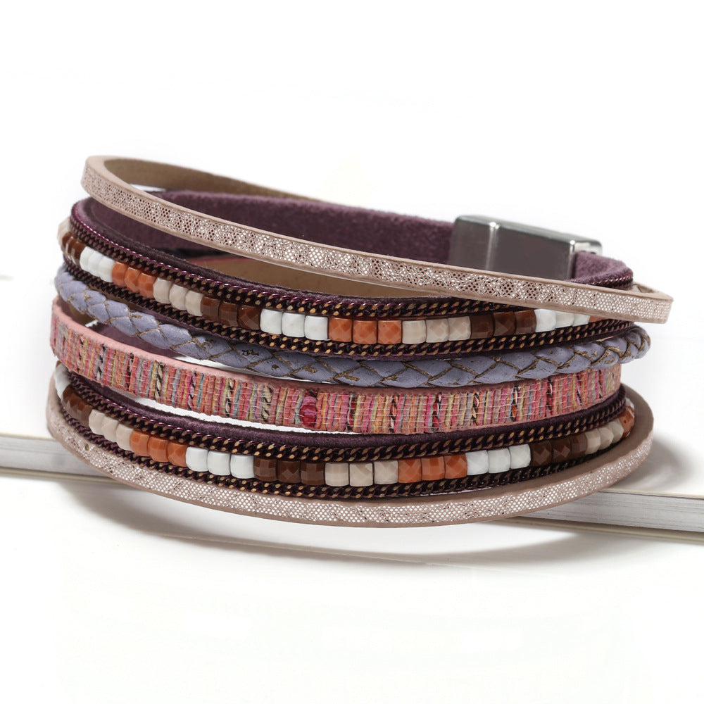 Wholesale Bohemian Handmade Braided Leather Bracelet
