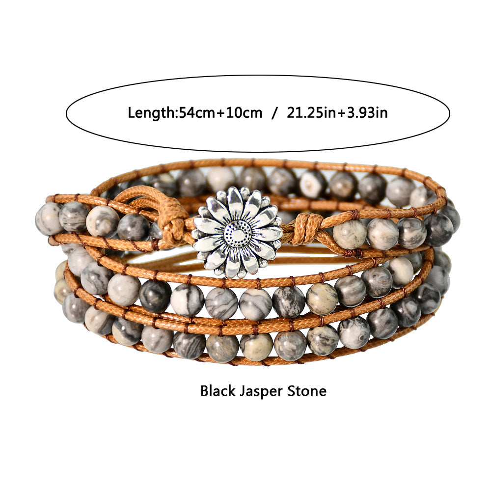 Wholesale Natural Stone Beaded Multi-layer Braided Bracelet ACC-BT-Youf001