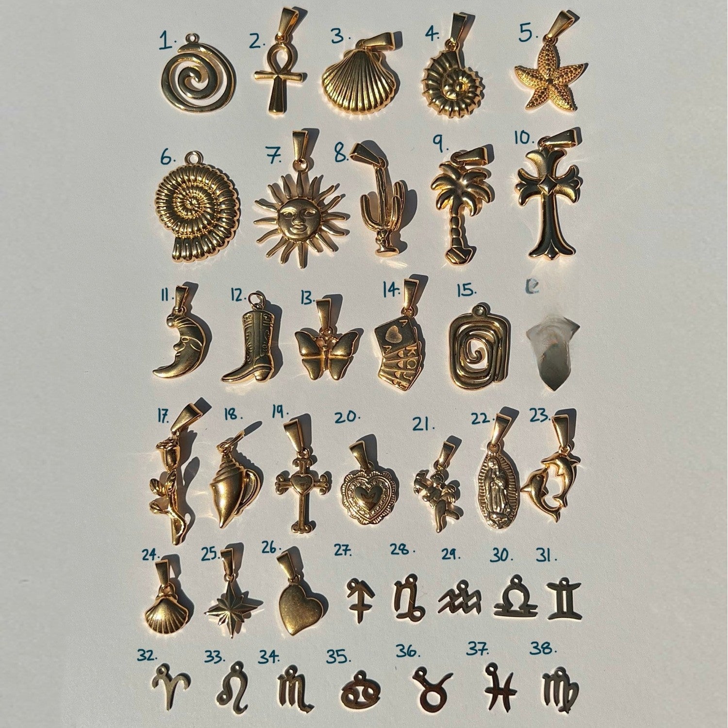 Wholesale Cross Starfish Denim Boots Pendant Twelve Constellations Ocean Elements Beach Wind  Necklace