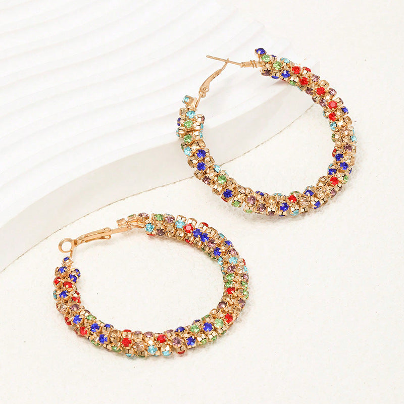 Wholesale  rhinestones colorful diamond earrings