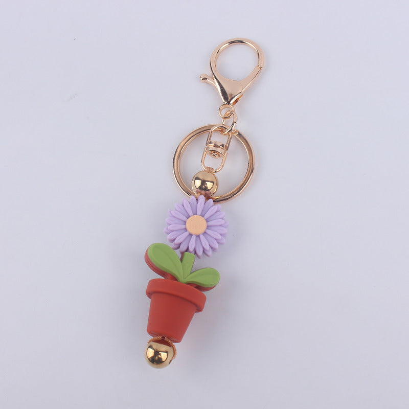 Wholesale Cartoon Daisy Flower Silicone Keychain ACC-KC-GuangTian029