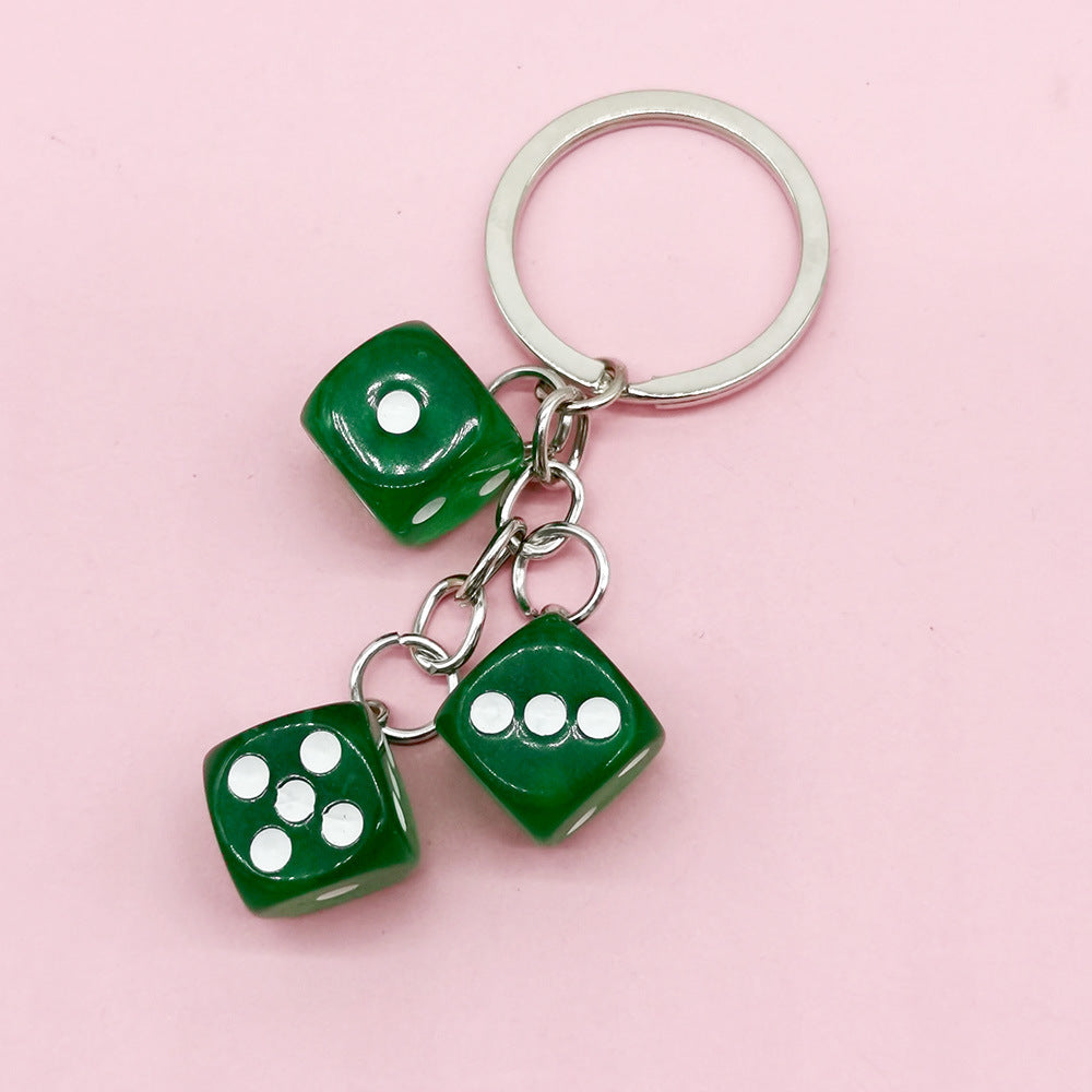 Wholesale Color Dice Keychain Pendant Resin Gift School Bag Pendant ACC-KC-DY003