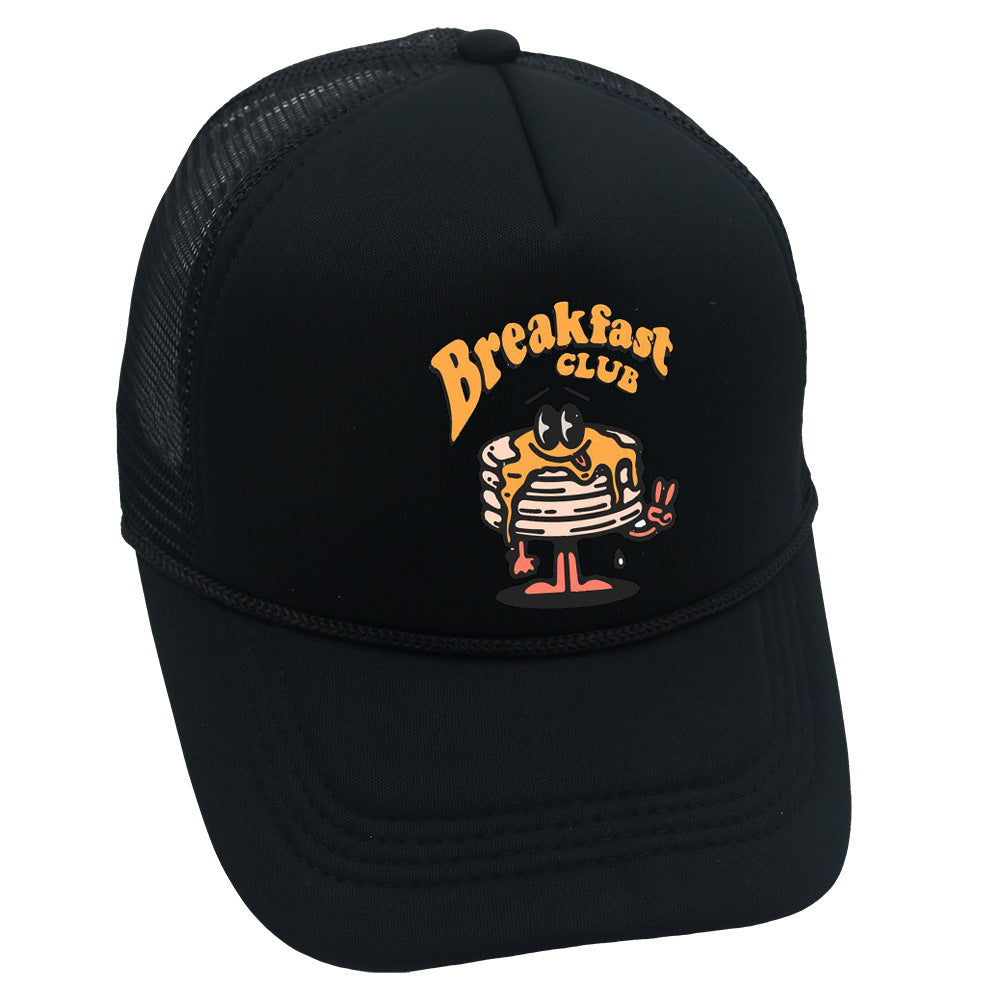 Wholesale Trucker Hat Hamburger Cartoon Print Baseball Cap Sponge Mesh Cap ACC-HT-HaiPu023