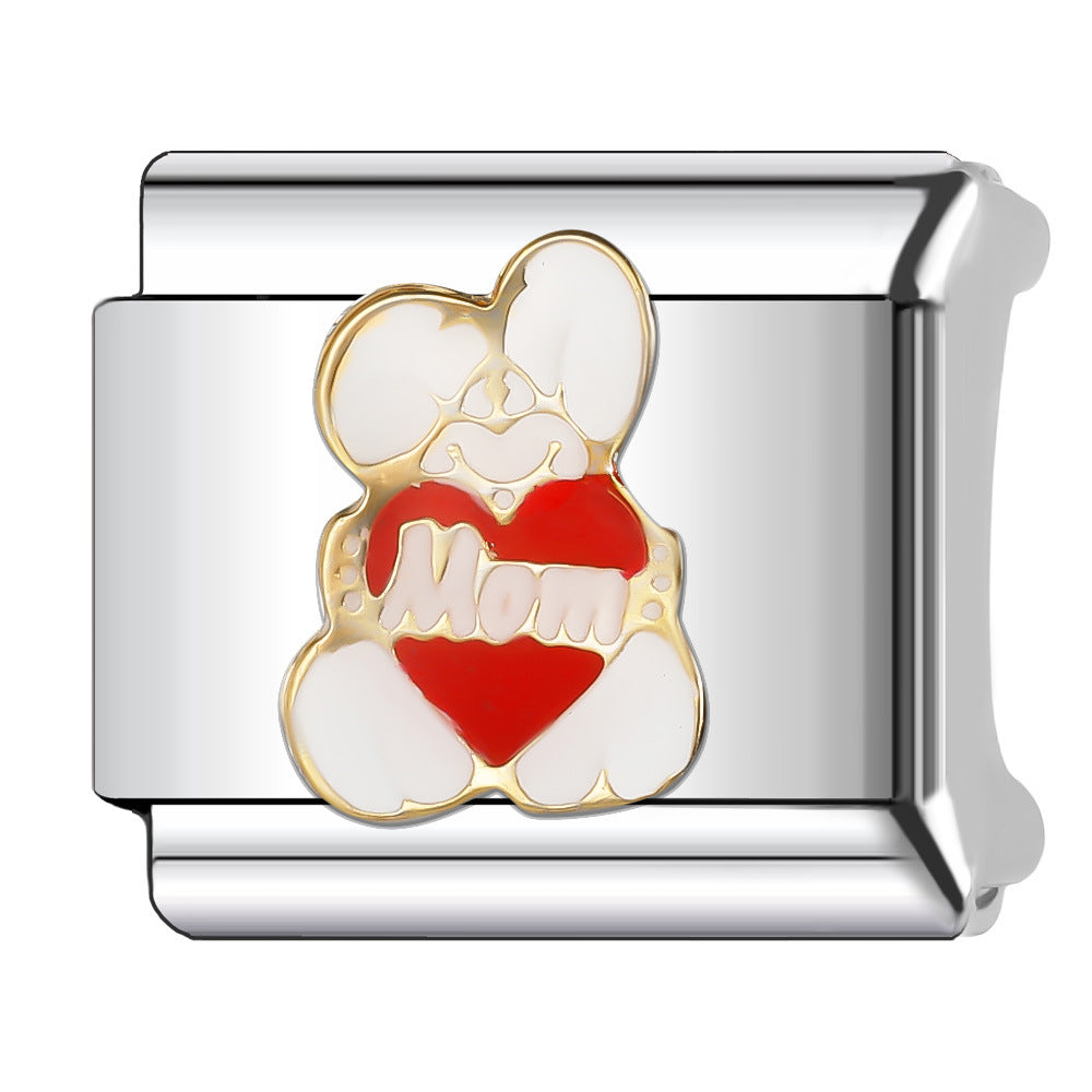 Wholesale Italian Charm Bracelet 9mm DIY Splicing Cute Pet Series Stainless Steel Composable Bracelet