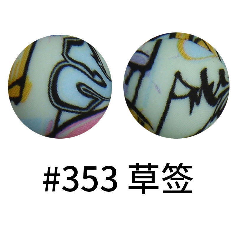 Wholesale 50pcs 15mm Western Style Leopard Skull Color Aztec Printed Silicone Balls Beads ACC-BDS-HeSheng004