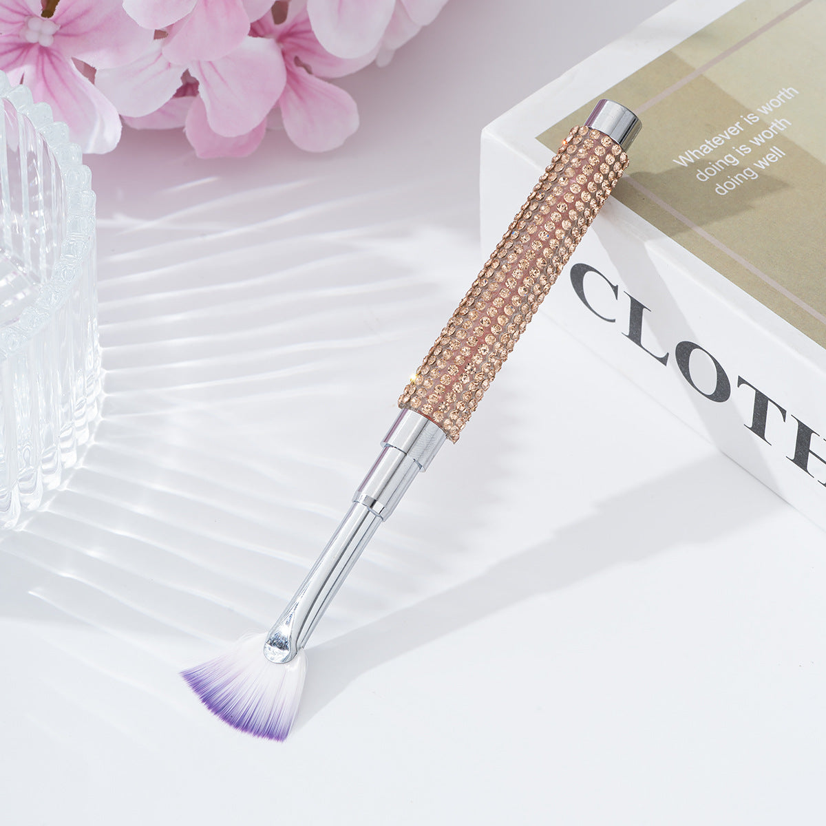 Wholesale model of diamond nail art pen with fan-shaped brush