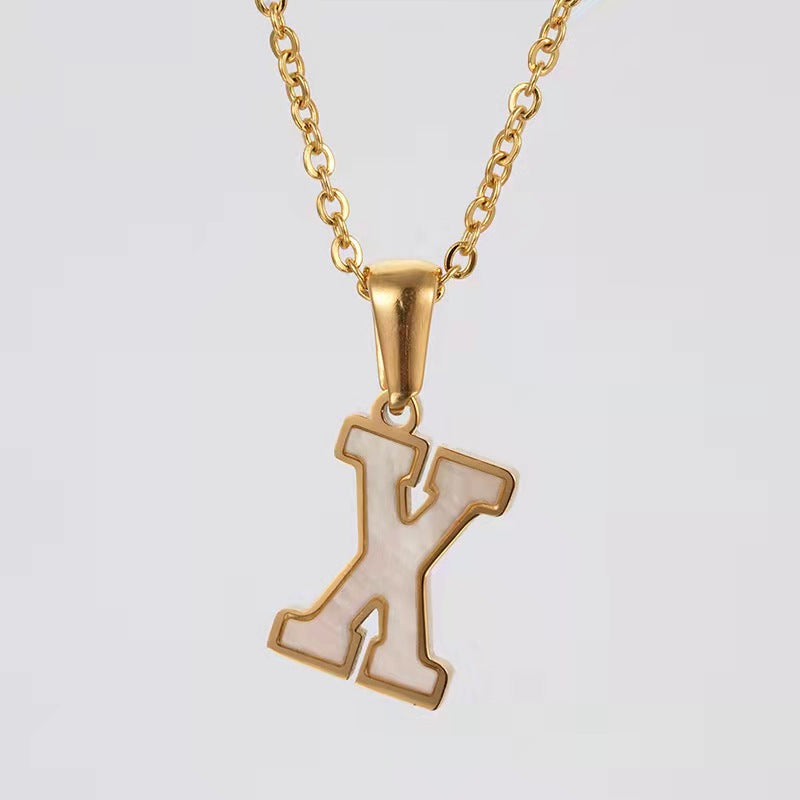Wholesale Stainless steel letter necklace