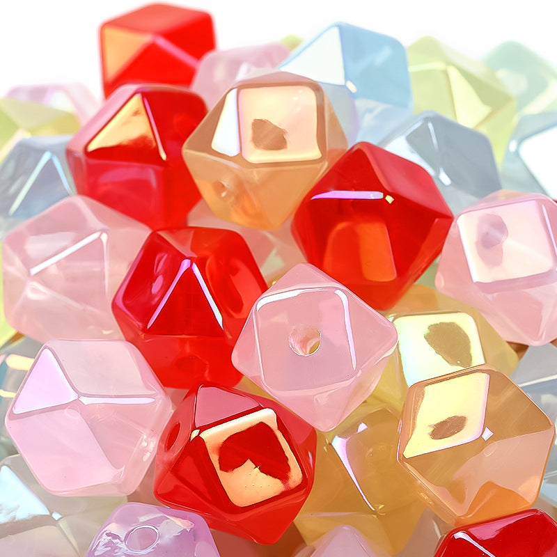 Wholesale Random 30pcs Polygonal Cut Square Beads Acrylic Beads ACC-BDS-BLG012