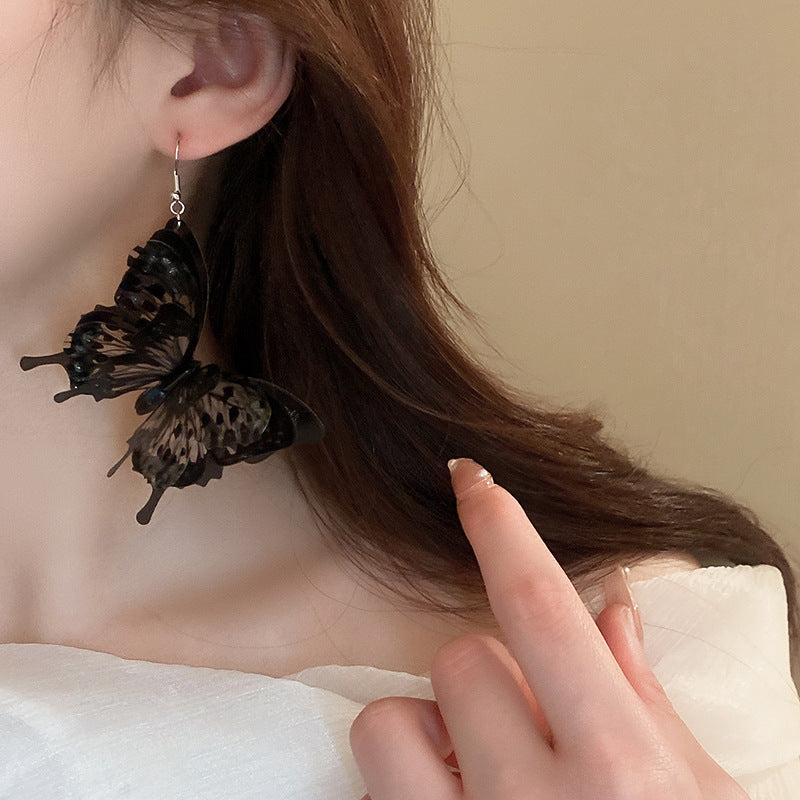 Wholesale Dark Style Acrylic Butterfly Ear Hook Earrings