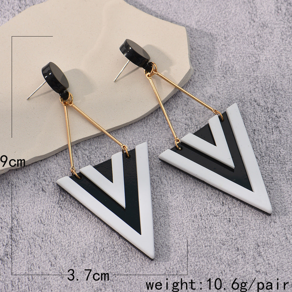 Wholesale Triangular water drop acrylic earrings