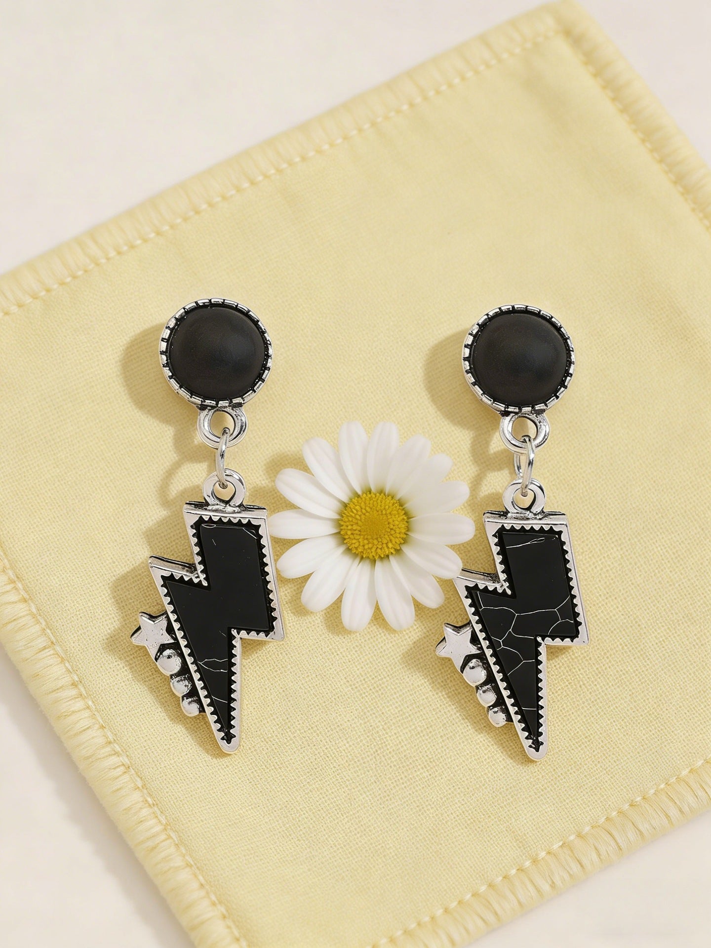 Wholesale Ethnic Style Exaggerated Lightning Five Pointed Star Turquoise Earrings