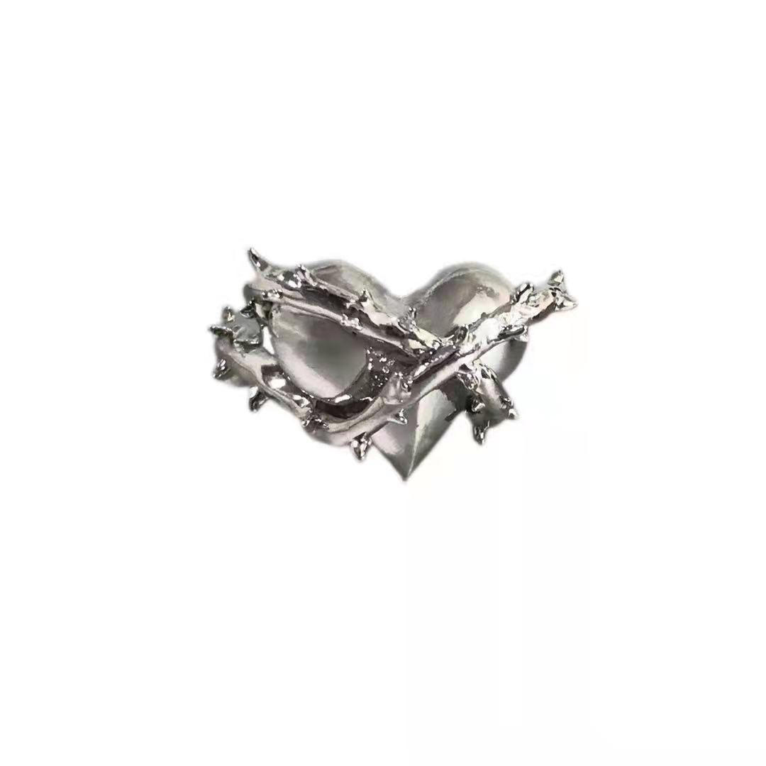 Wholesale Chic n Heart Open Ring Black Zinc Alloy Fashion Jewelry Accessory