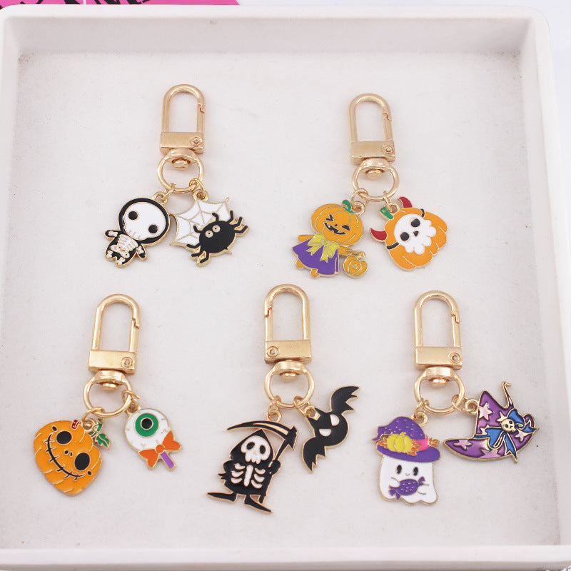 Wholesale Halloween Ghost Cartoon Pumpkin Ghost Alloy Keychain ACC-KC-QiChen006