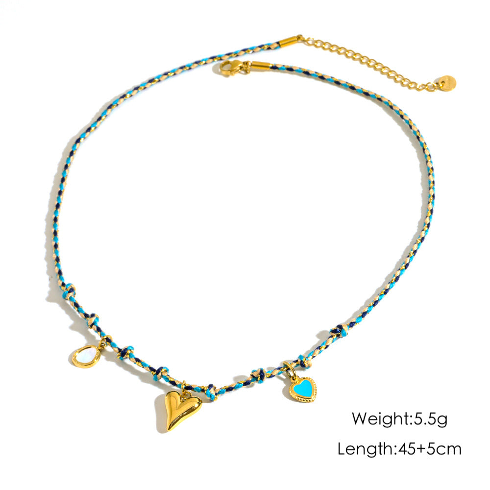 Wholesale Stainless steel Handmade Colorful Rope Necklace