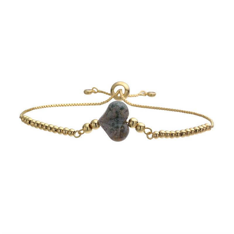 Wholesale Gold Plated Copper Heart Beaded Bracelet Minimalist Unisex Jewelry Accessory For Everyday Wear And Gifting