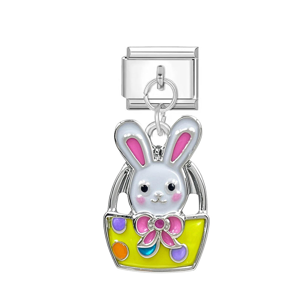 Wholesale Italian Charm Bracelet 9mm DIY  Colorful Butterfly Series    Creative Stainless Steel Composable Bracelet