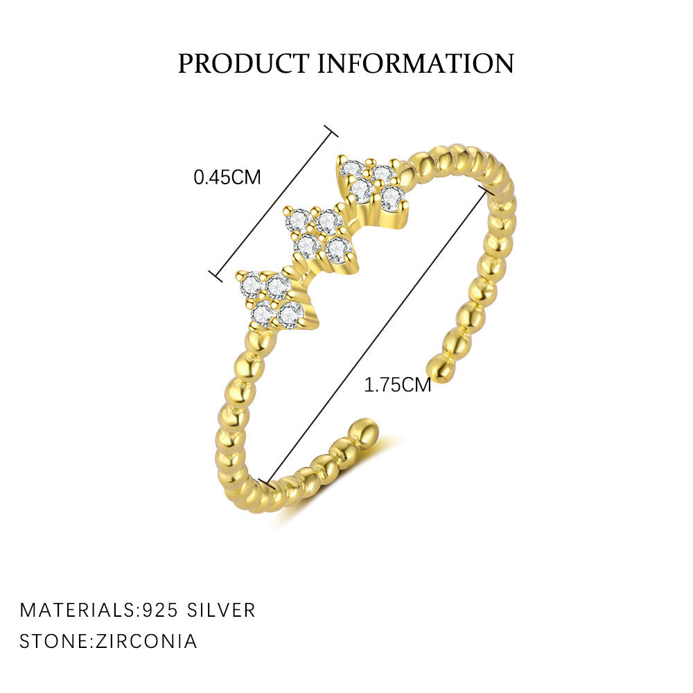 Wholesale S925 Sterling Silver  Geometric Line Ring