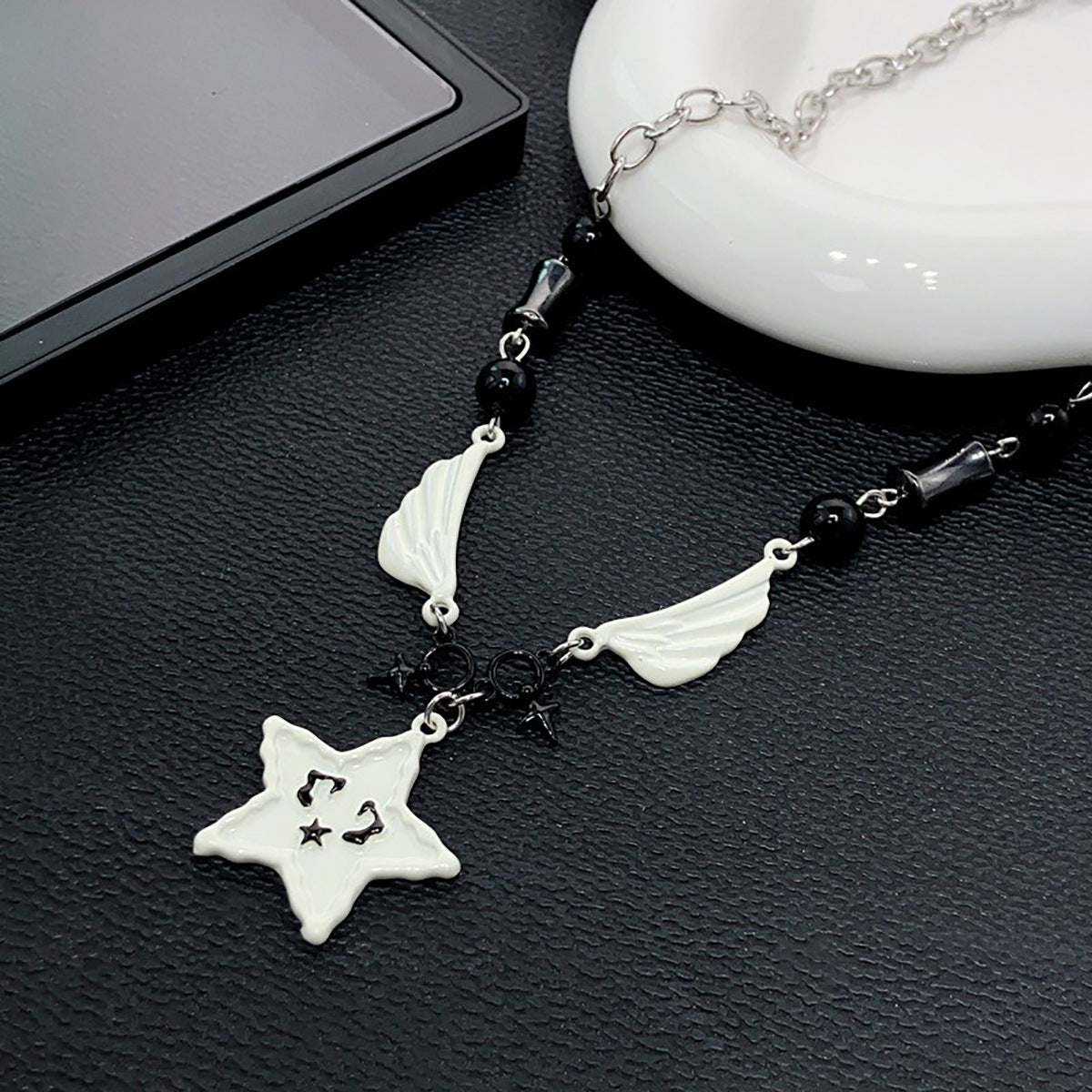 Wholesale Double Layer Splicing Necklace Titanium Steel Sweater Chain Long Necklace ACC-NE-NS003