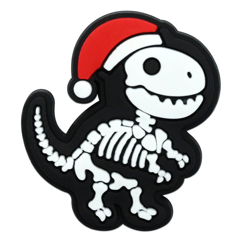 Wholesale  Random 100pcs Christmas animal-themed PVC Soft Rubber Shoe Buckle Decoration