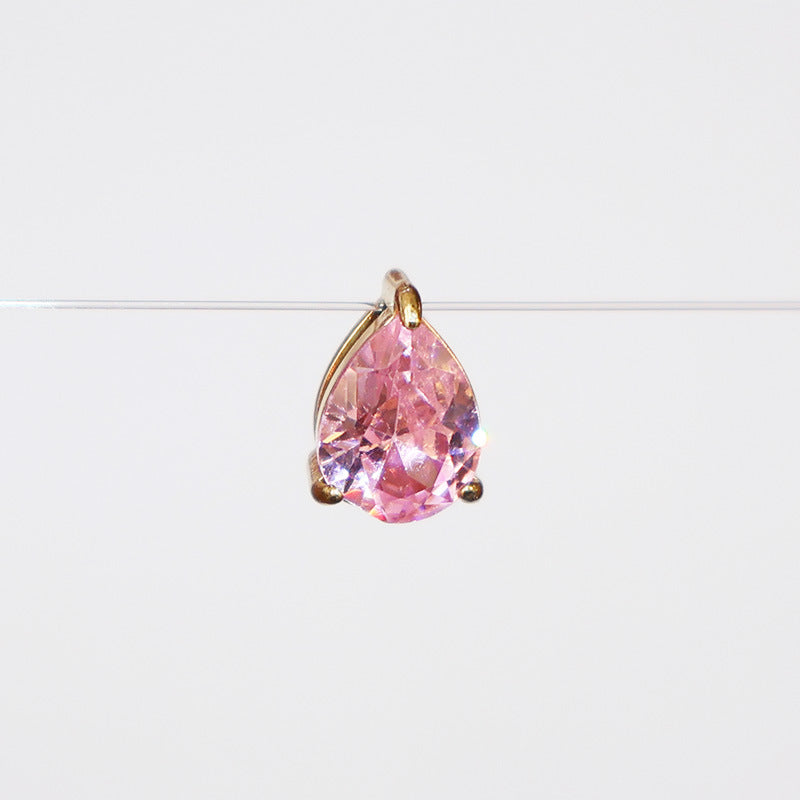 Wholesale DIY accessories stainless steel pear-shaped teardrop zircon pendants