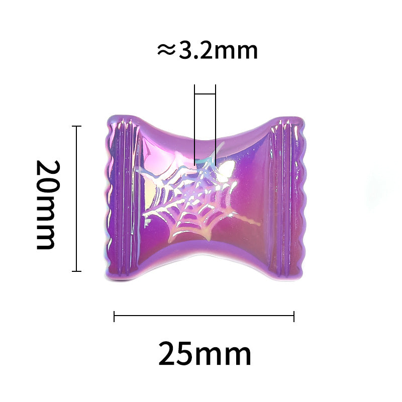 Wholesale 100pcs Halloween Bat Skull Vertical Hole Acrylic Candy Beads DIY Accessories ACC-BDS-BLG057