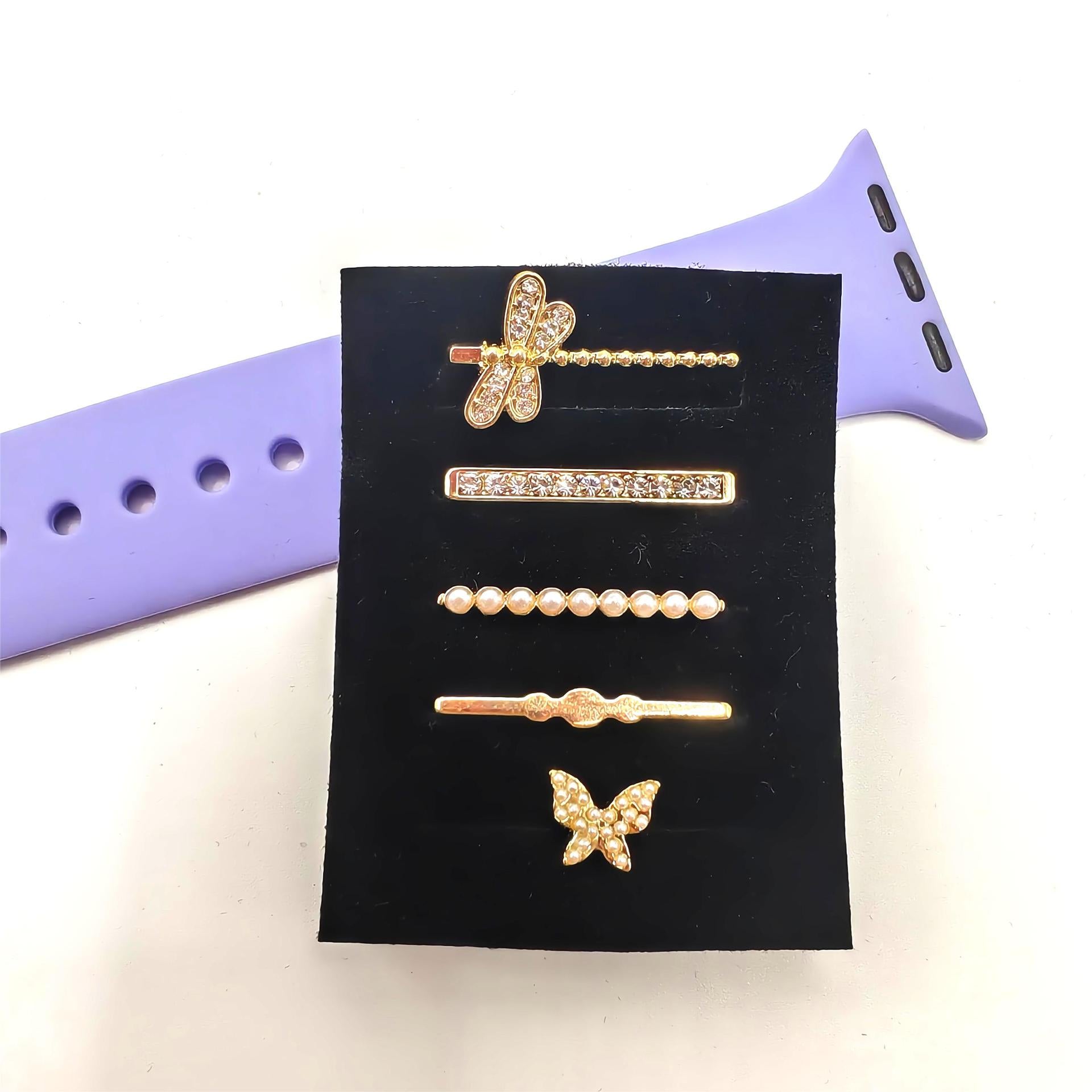 Wholesale Gold Love Themed Band Charms Set Of 5 For Everyday Wear Fashion Jewelry Accessory
