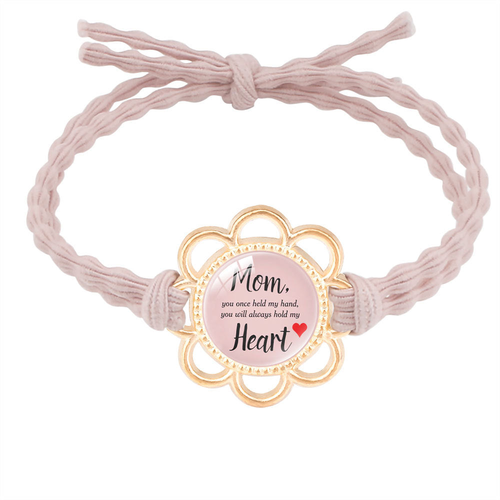 Wholesale mother's day jewelry hair rope bracelet dual-purpose alloy Mom