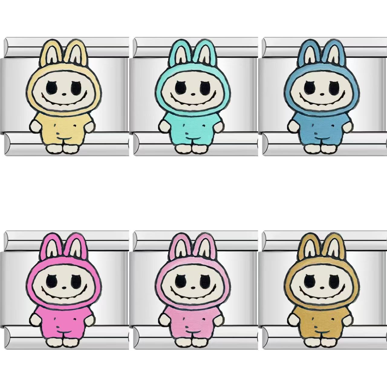 Bracelet de charme italien en gros 9 mm DIY Splicing Cartoon Bracelet composable en acier inoxydable mignon