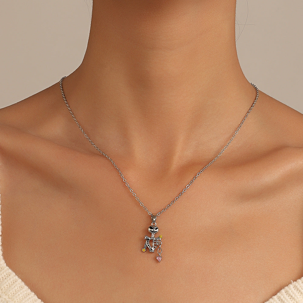 Wholesale Creative Skull Bone Hand-held Love Necklaces ACC-NE-ChengJing002