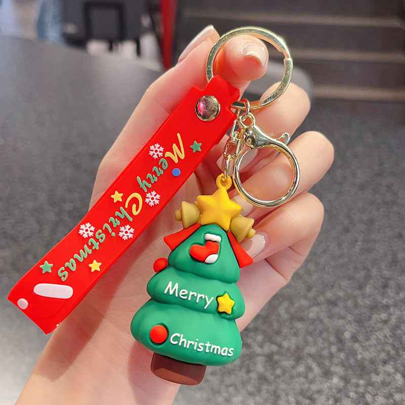 Wholesale Christmas  Keychain Cute Tree Elk Sock Pendant Car Key Accessory Gift For Men Women Boutique Resale