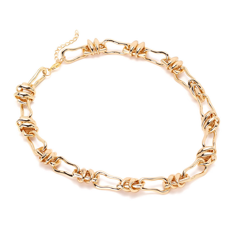 Wholesale  Handmade Splicing Asymmetrical Metal Necklaces