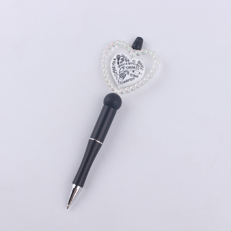 Wholesale creative cartoon love series silicone beaded pen  ballpoint pen