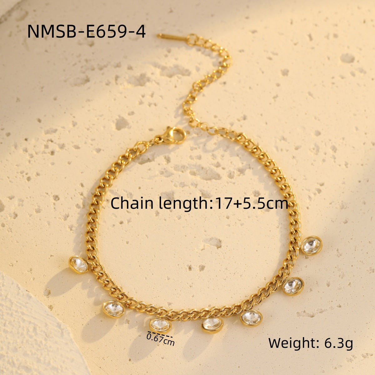 Wholesale stainless steel bracelet color love geometric rhinestone bracelet