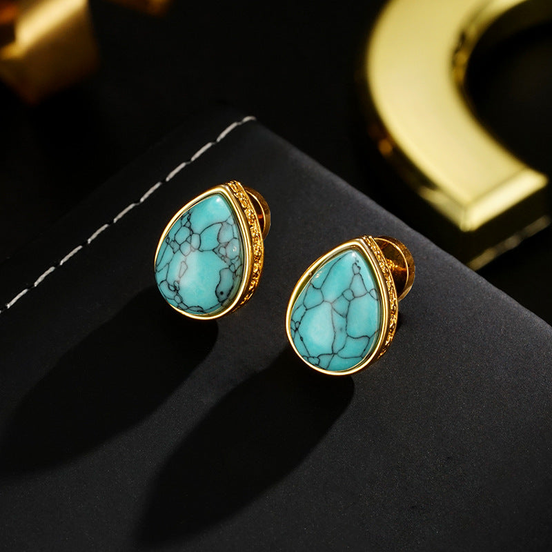Wholesale  Drop Stone Inlaid Earrings Light Luxury Earrings