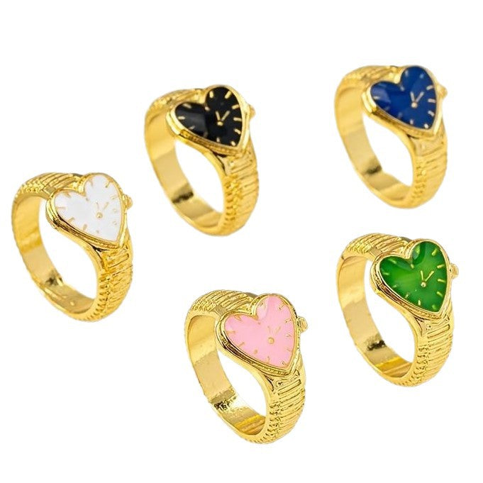 Wholesale  retro love small gold watch ring