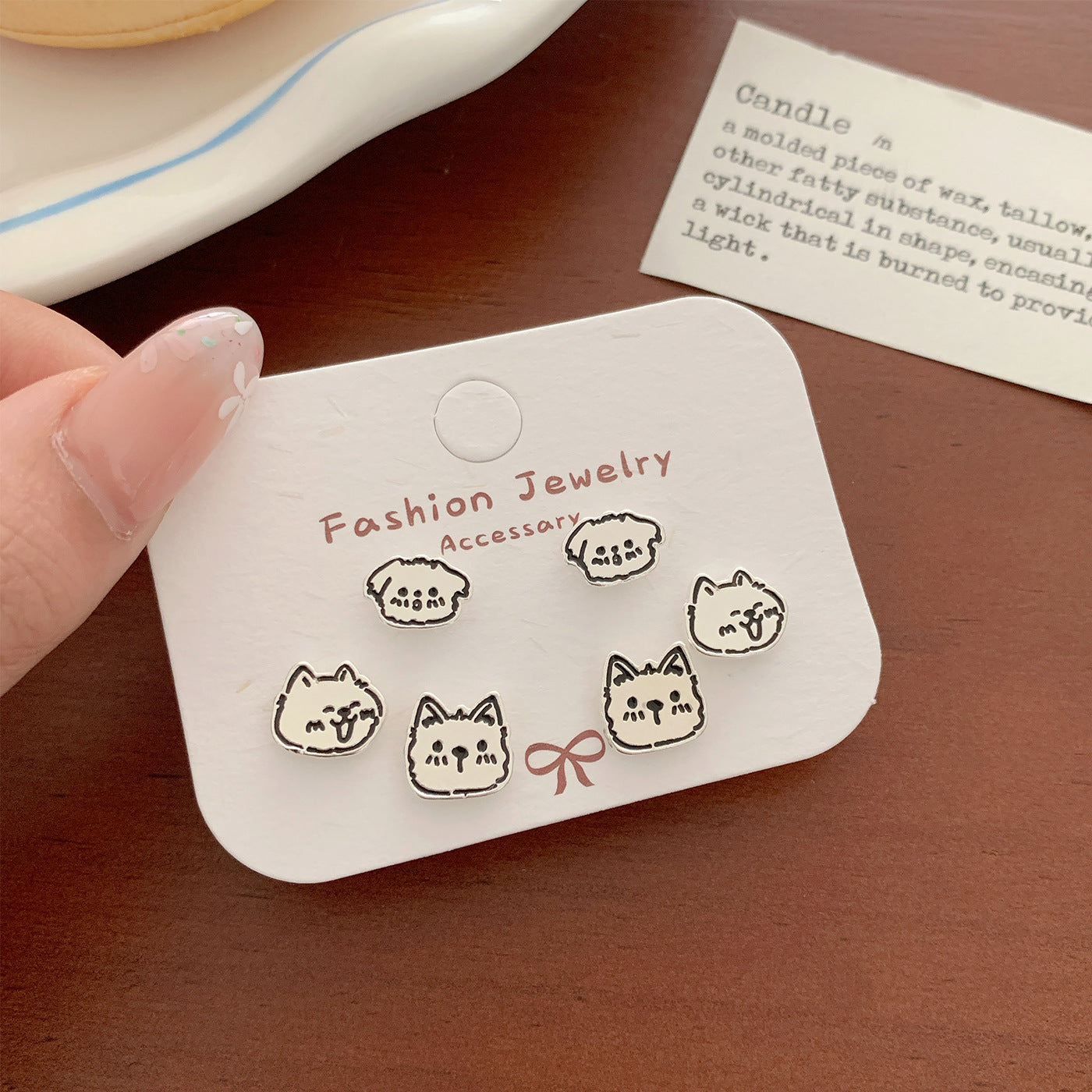 Wholesale Cartoon Cute Small Earrings Set Combination Silver Simple Compact  Earrings