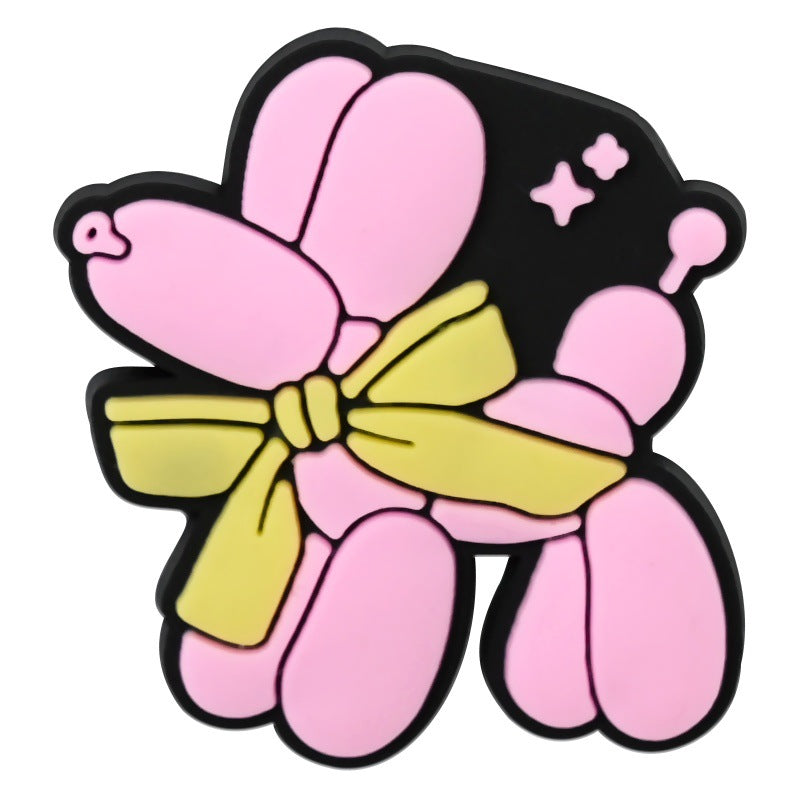 Wholesale Random 100pcs Cartoon Balloon Dog Series  PVC Soft Rubber Shoe Buckle Decoration