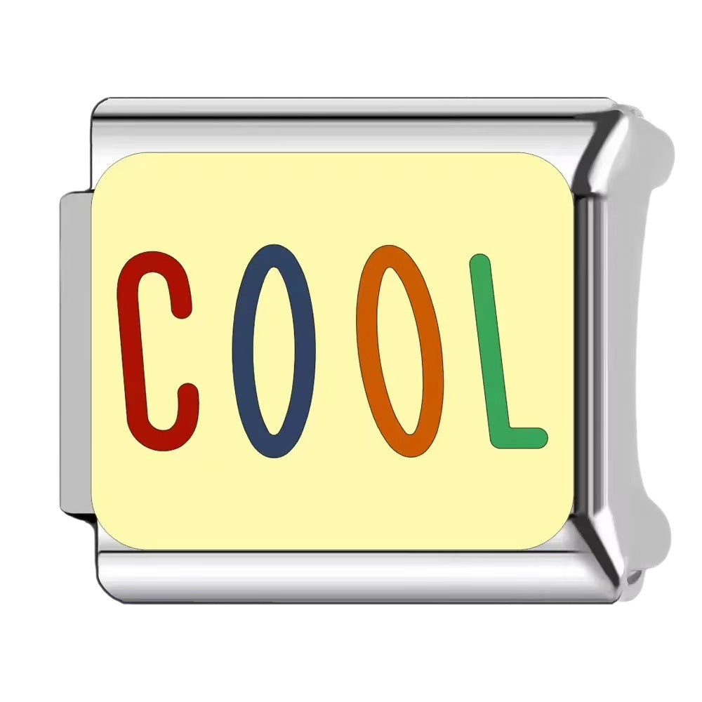 Wholesale  Italian Charm Bracelet 9mm DIY dripping paint Creative Stainless Steel Composable Bracelet