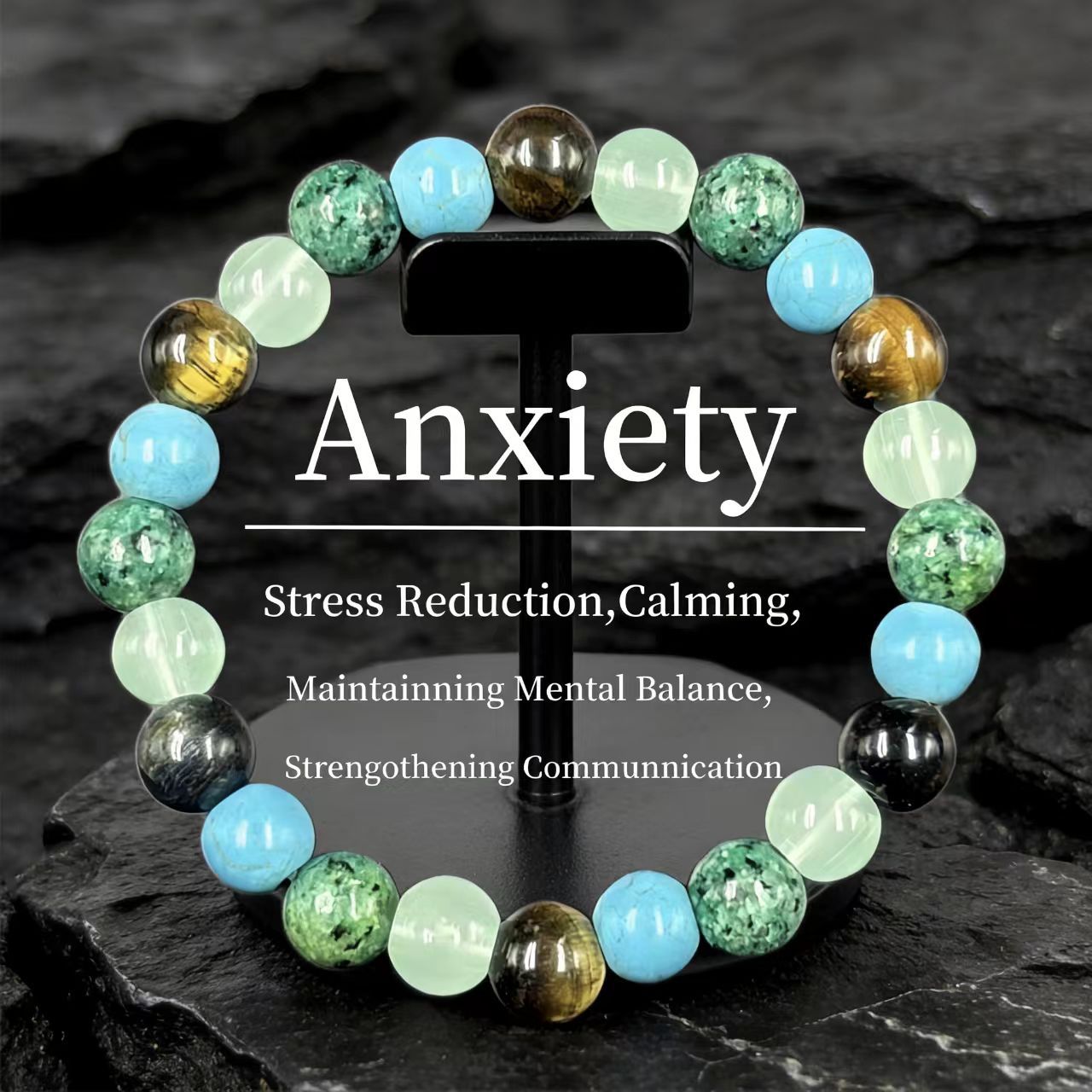 Wholesale Natural stone beaded stretch bracelet