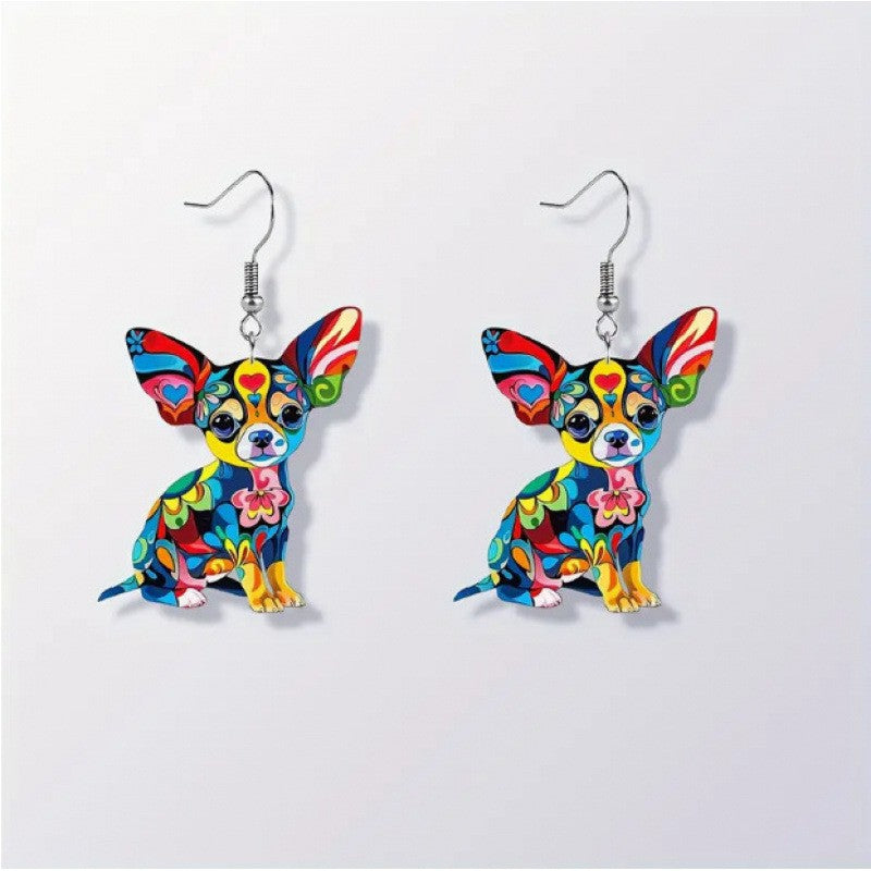 Wholesale Colorful puppy ear hook earrings