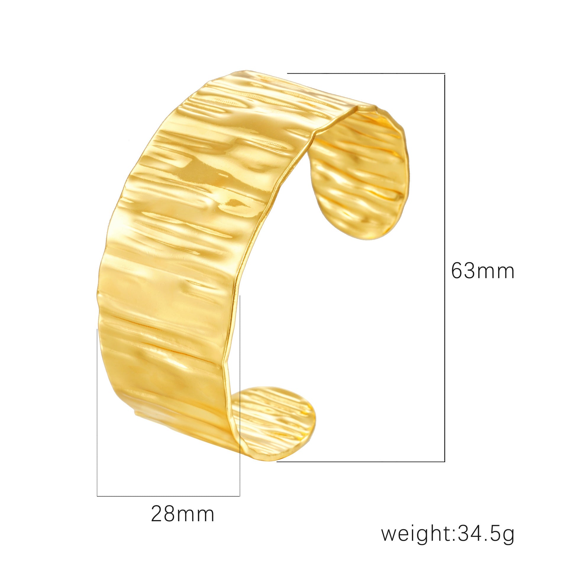 Wholesale Stainless Steel Open C Shape Bangle 18K Gold Plated Fashion Jewelry for Gift Boutique Resale