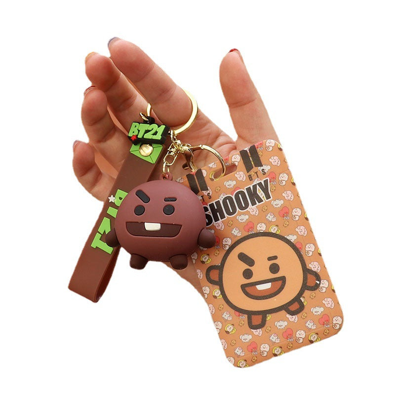 Wholesale Cartoon Silicone Card Holder ID Holder Keychain Cute Keychain ACC-KC-HuoFan006