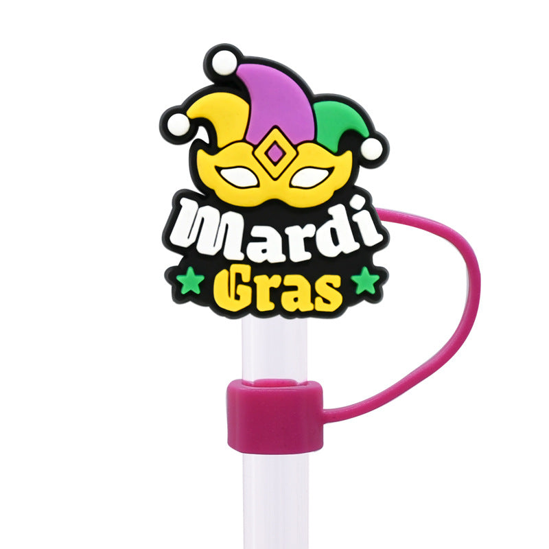 Wholesale Random 100pcs Carnival Series Straw Cover 10MM Straw Tube Cap