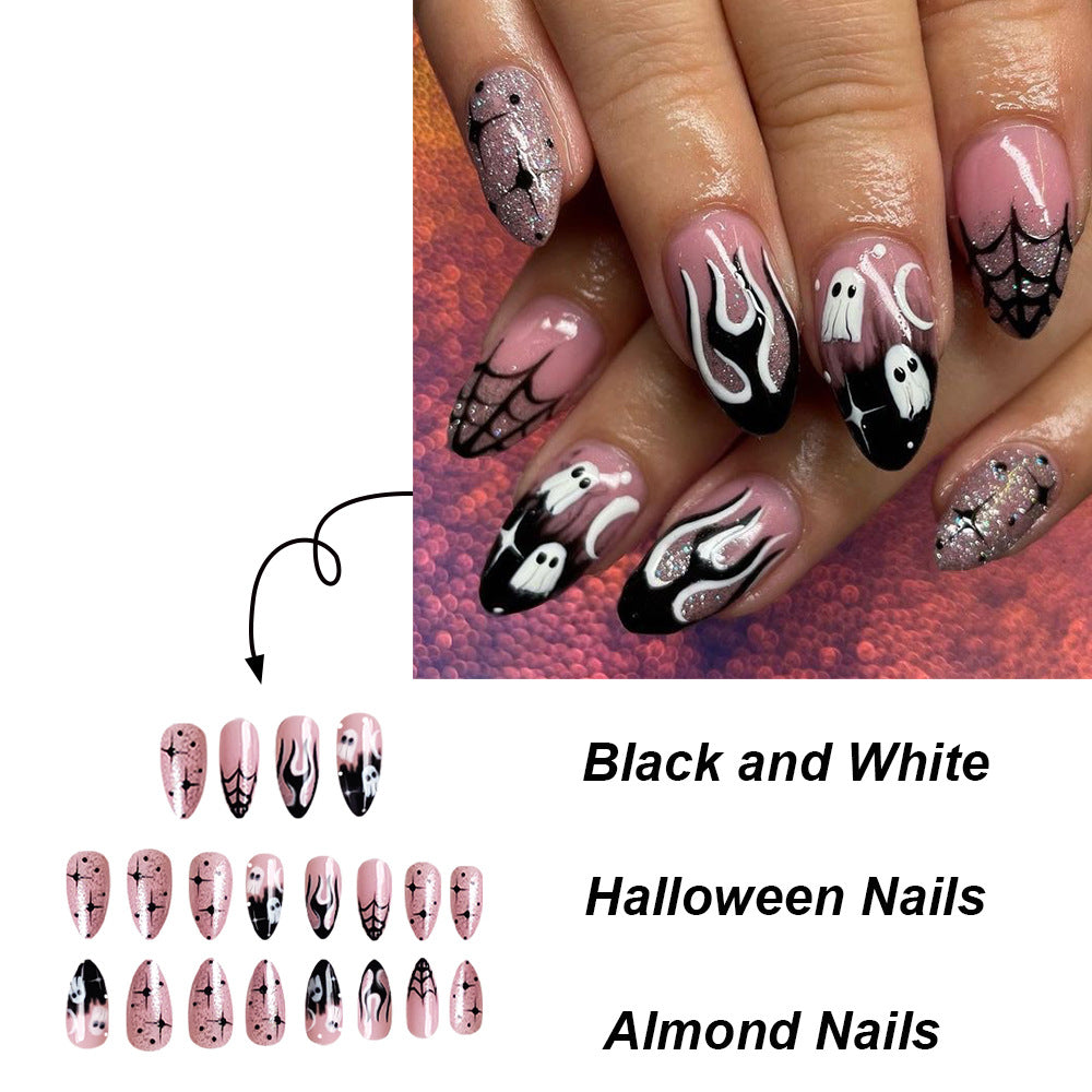 Wholesale 24 Pieces/box Halloween Press-on Nails Kits Nail Stickers ACC-NS-FengLi028