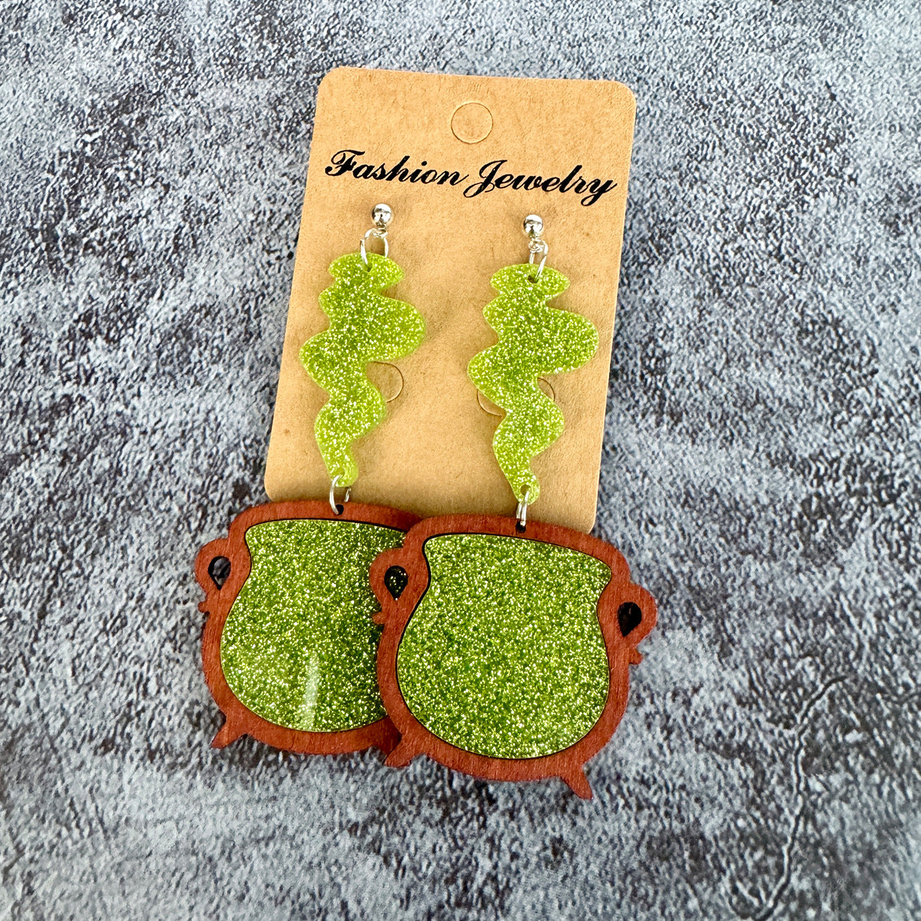 Wholesale Halloween Witches Cauldron Luminous Acrylic Earrings ACC-ES-XinChuan066