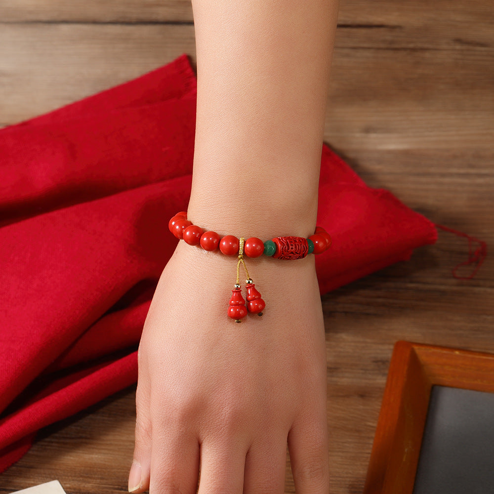 Wholesale Agate Bracelet Retro Chinese Fortune Rolling Design Fashion Jewelry Accessory For Women Everyday